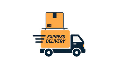 Naklejka premium Fast and reliable express delivery truck with packages