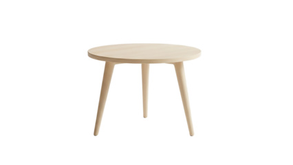 Light Wooden Round Side Table with Tripod Legs in Minimalist Style