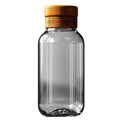 Clear glass bottle with natural bamboo lid, showcasing sustainable design and eco-friendly materials.