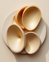 Minimalist abstract card background with sculptural forms elegant textures neutral tones and refined 2026 creating sophisticated modern celebration design aesthetic