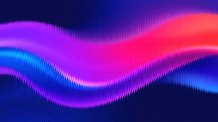 Vibrant wavy light trails in purple, pink, and blue hues on dark background
