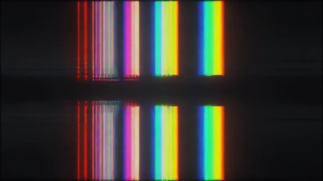 Abstract Colorful Spectrum Lines on Dark Background.