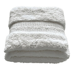 Plush white towels neatly folded, offering comfort and cleanliness for everyday luxury.