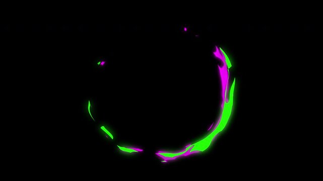 Sword Slice Effect Animation 05, Purple Green, 4K Quality