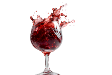 Wine splash in glass