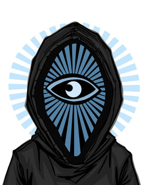 Ojo azul que todo lo ve hooded.