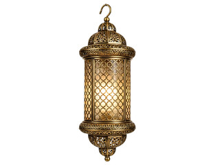 Beautiful golden hanging lantern with intricate design