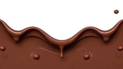 melted chocolate dripping on transparent background