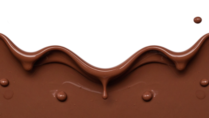 melted chocolate dripping on transparent background