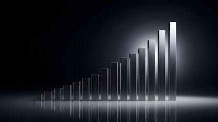Growing bars representing success and progress