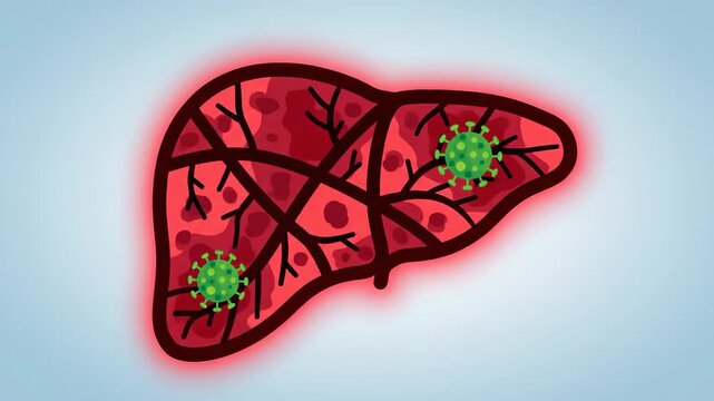 Red Liver Infected With Green Virus Illustration