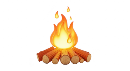 Cozy campfire blazing