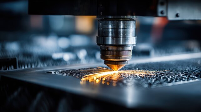 A laser beam melting metal demonstrates advanced manufacturing technology, precision engineering, and industrial innovation.
