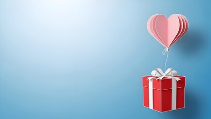 Valentine Gift with Heart Ornament Suspended Mid-Air