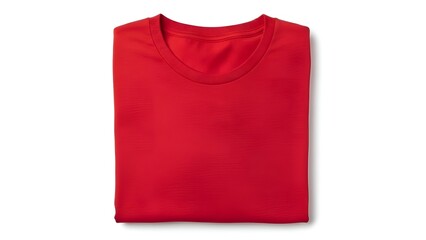 Minimal Red T-Shirt Flat Lay Merchandise Mockup Isolated