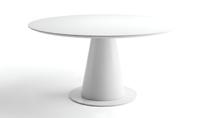 Contemporary Circular Dining Table with Single Pedestal Base