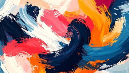 Abstract artwork of colorful layered brushstrokes in a flowing pattern