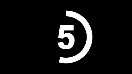 Circular 10 seconds countdown animated charging circle animation 10 seconds countdown with circle on white background.  - Powered by Adobe