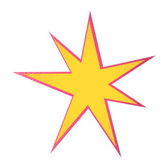 Obraz premium Retro Comic Style Yellow and Pink Starburst Explosion with Grainy Texture