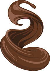 vector art of chocolate spiral splash illustration 