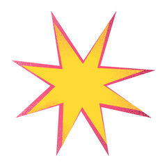 Obraz premium Grainy Pop Art Starburst Shape Design Element Retro Style