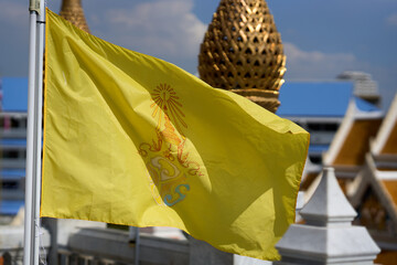 Bangkok, Thailand - 24th December 2025: Thai Buddhist flat at Wat Trai Mit