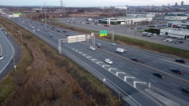 Light traffic on highway 40, Quebec City Qc