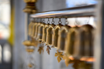 Bangkok, Thailand - 24th December 2025: Bells at Wat Trai Mit
