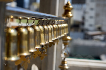 Bangkok, Thailand - 24th December 2025: Bells at Wat Trai Mit