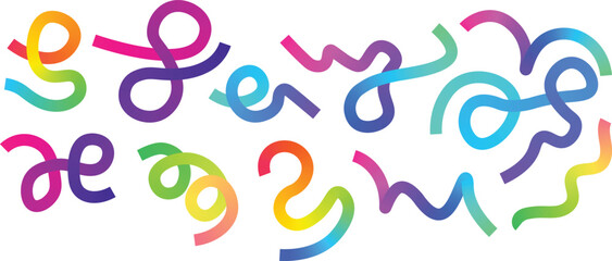 Obraz premium Colorful Abstract Squiggle Line Doodles