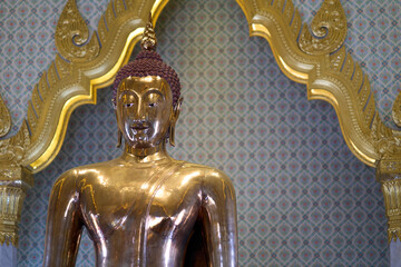 Bangkok, Thailand - 24th December 2025: Golden Buddah at Wat Trai Mit