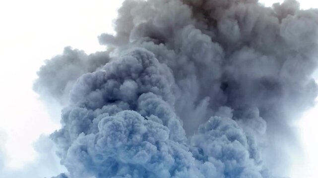 Volcanic Ash Cloud Erupting into the Sky - Natural Disaster Stock Footage