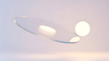 Sleek modern glass plate with soft glowing lights