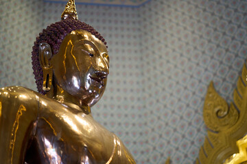 Bangkok, Thailand - 24th December 2025: Golden Buddah at Wat Trai Mit