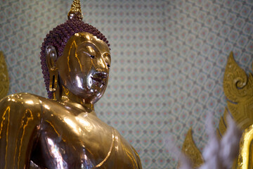 Bangkok, Thailand - 24th December 2025: Golden Buddah at Wat Trai Mit