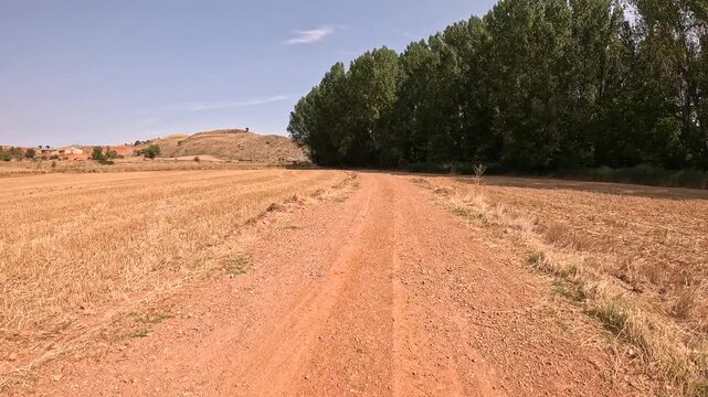 Camino del Cid dirt road near Lechago, municipality of Calamocha, province of Teruel, Aragon, Spain