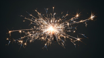 Fireworks isolate sparkler celebration in a festive night glow perfect for overlay in holiday party or festival designs includes bright explosion asset white background