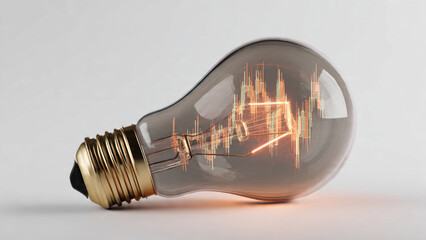 Stock Market Concept in Light Bulb