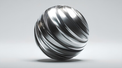 Futuristic layered sphere chrome metal 3d rendering abstract shape design element set Stock Illustration