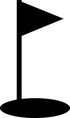 Golf Flag Flat Style Vector Icon Course Marker Symbol and Sports Outline Graphic Group Featuring Hole Flag, Pin Elements in Minimal Design