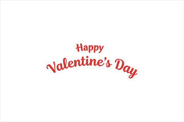 Red cursive Happy Valentines Day text on white background Valentine's Day 1