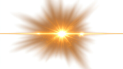 Gold glowing starlight isolated on white background light gradient circle with sunlight beams radiant sun rays glow effect bright golden light overlay Stock Illustration white background