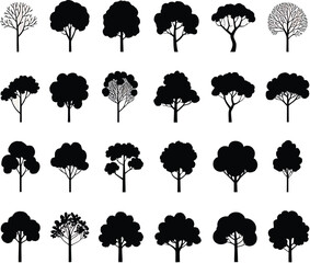 Diverse silhouette collection of trees Vector © Masud Crafts