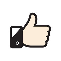 Thumbs Up Hand Icon &ndash; Approval, Like, Positive Feedback, and Success Symbol for Web, App, and Graphic Design.
