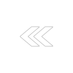 Two chevron arrow icon pointing left 