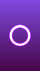 3D abstract vector illustration of a glowing neon pink and purple ring sign with colorful bubble shapes and a number 8 element on a dark wallpaper background