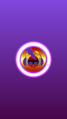 Vector illustration of a motorcycle racing banner featuring a digital 3d sphere of purple energy and light shapes set against a futuristic science technology background