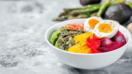 Fresh colorful salad bowl with vegetables, tomatoes, cucumbers, lettuce, and olives, representing healthy lifestyle and natural nutrition