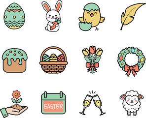 Fototapeta premium vector set of easter elements