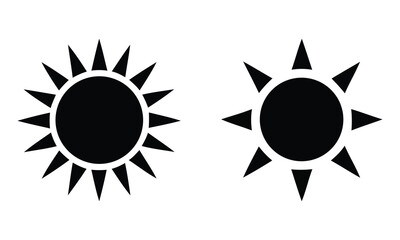 Sun symbols vector icons set. set of sun icons